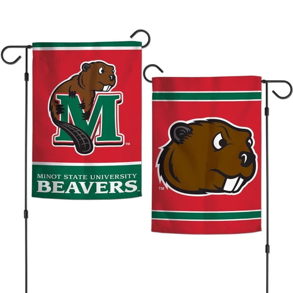 Minot State Beavers 12.5 x 18" Double Sided Yard and Garden College Banner Flag Is Printed in the USA