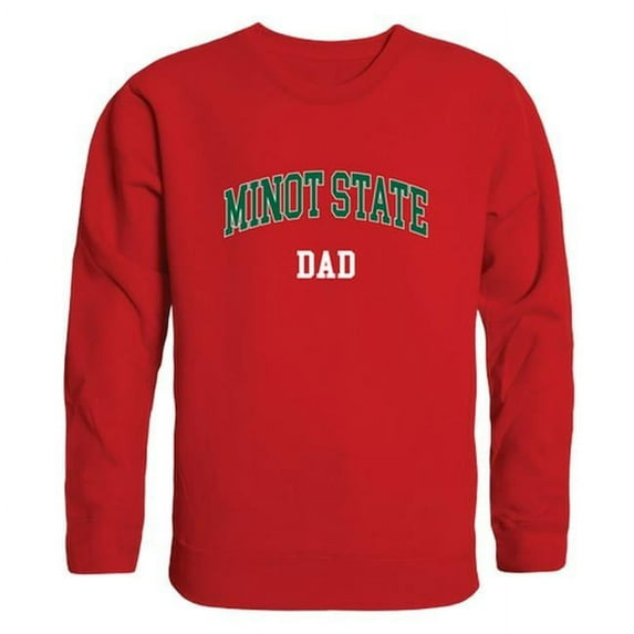 Minot State University Beavers Dad Crewneck Sweatshirt, Red - Medium