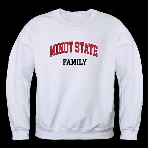 Minot State University Beavers Family Crewneck Sweatshirt, White - Small