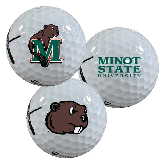 Minot State University Beavers Logo Edition Taylormade Distance+ Golf Balls 12-Pack (Dozen)