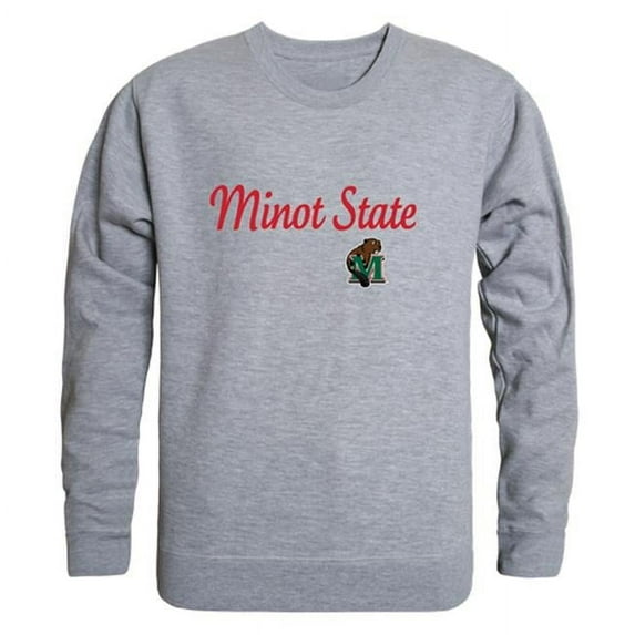 Minot State University Beavers Script Crewneck Sweatshirt, Heather Grey - Medium