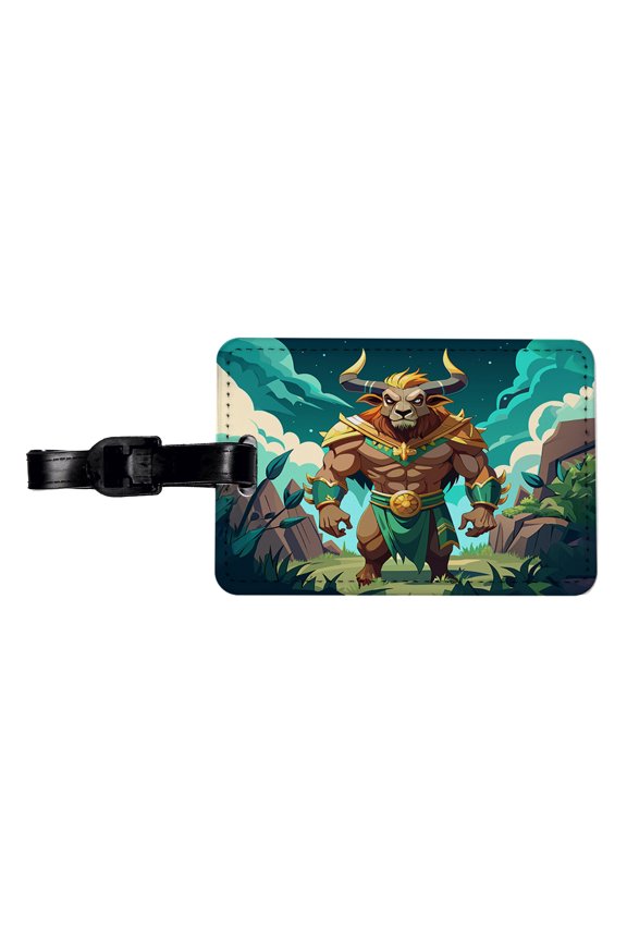 Minotaur Greek Mythology Faux Leather Travel Luggage Tag