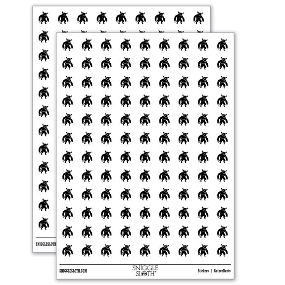 Minotaur Mythical Man Bull Creature 200+ Round Stickers - Gloss Finish - 0.50" Size - White