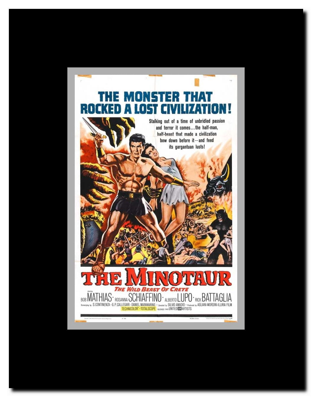 Minotaur the Wild Beast of Crete Framed Movie Poster