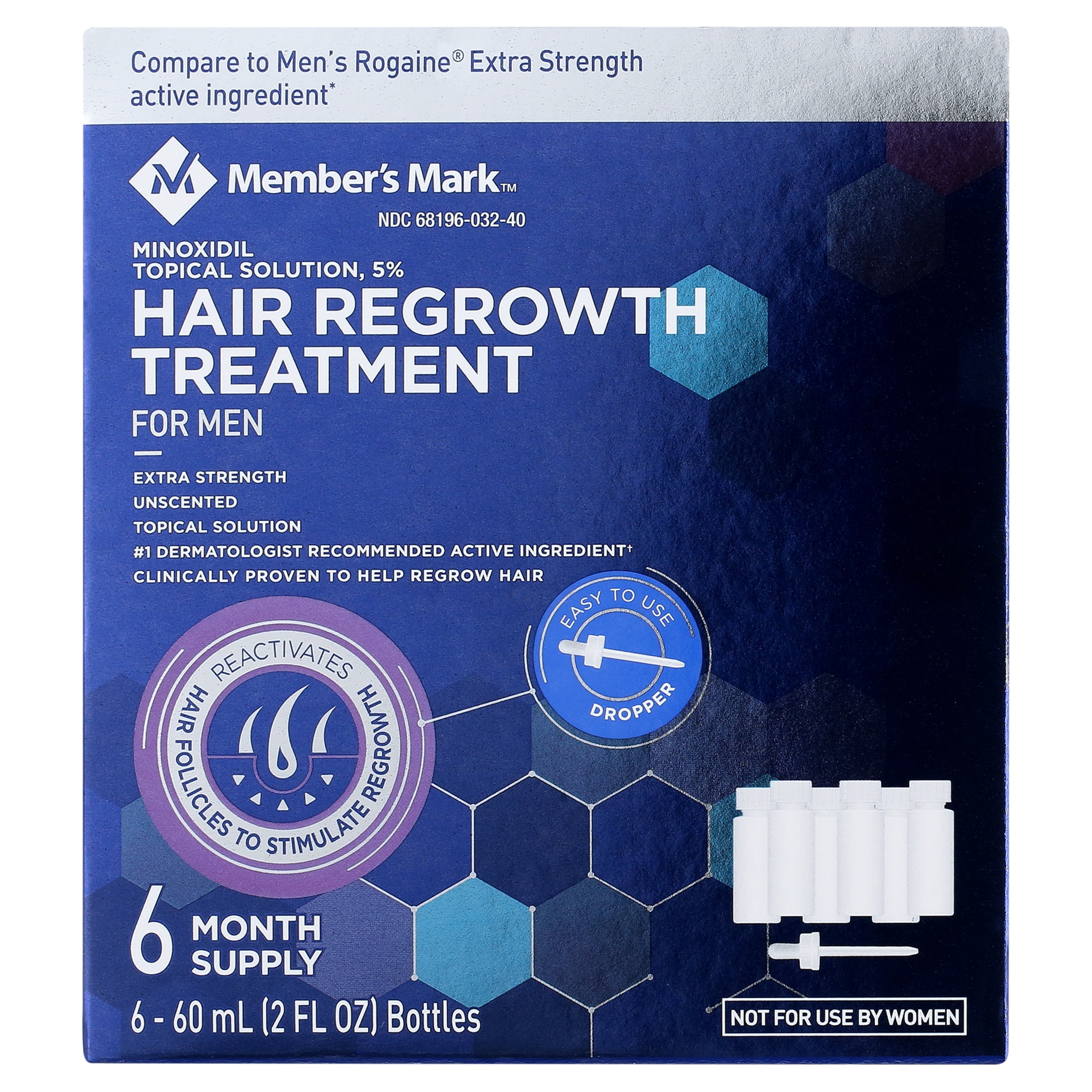 MM Minoxidil 5%, 6 Months Supply, Extra Strength Hair Loss Regrowth Treatment for Men Compare to Rogaine, 2 oz (Set of 6)