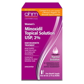 Minoxidil Women's 2% Solution 2oz Tincture Bottle (1 Month Supply) Clinically Proven to Regrow Hair, Topical Solution 2%, Hair Thinning Treatment