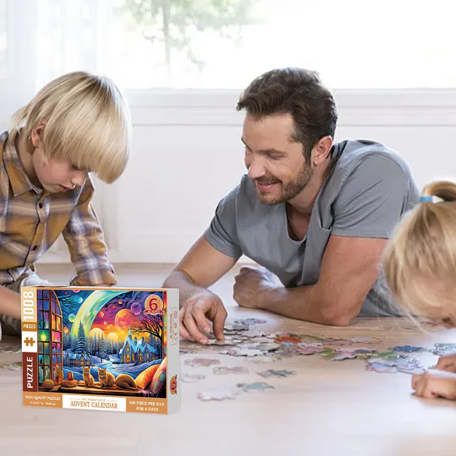 Minsida 3 Cats Blind Special Shaped Puzzle 1008 Pieces 6 Small Fashion