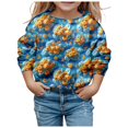 Minsida Children Fashion Cute Printed Crew Neck Hoodless Long Sleeve