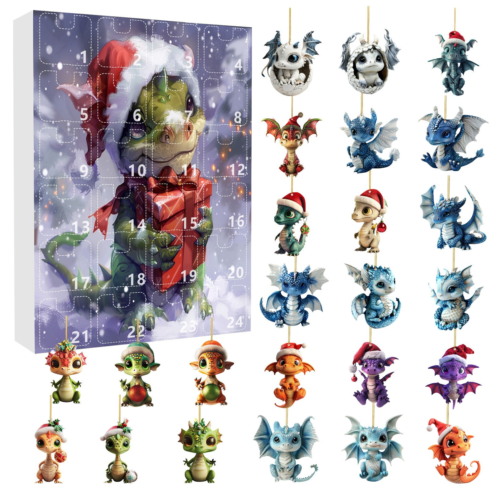 Minsida Christmas Arrival Calendar Acrylic Flat Pendant 24 Day