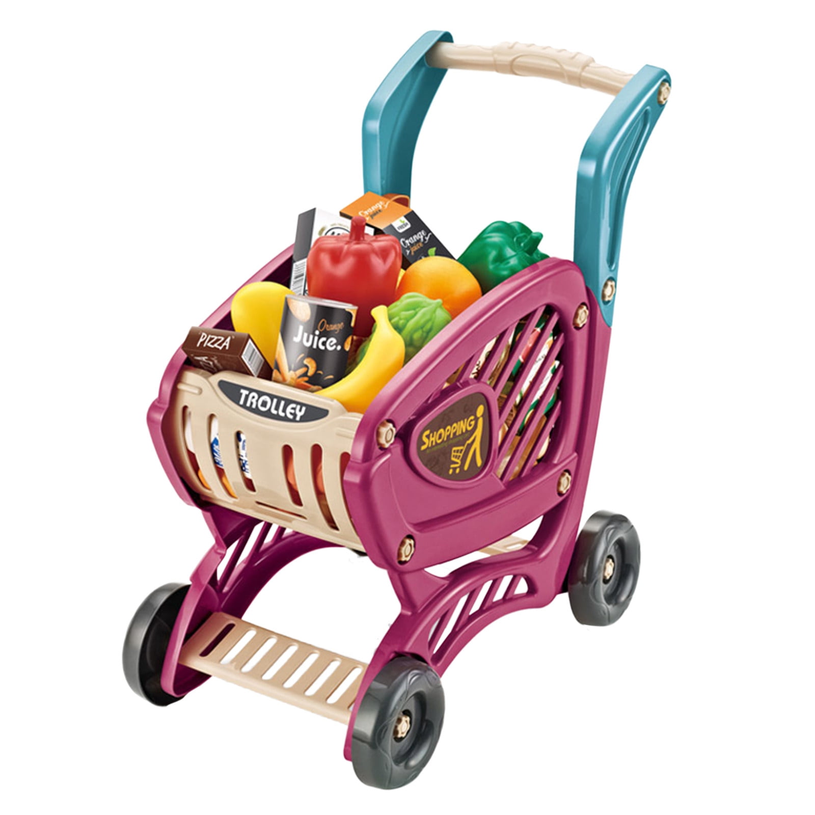 Minsida Shopping Cart Toy Grocery Cart For Kids 14”L X 8”W X 16”H