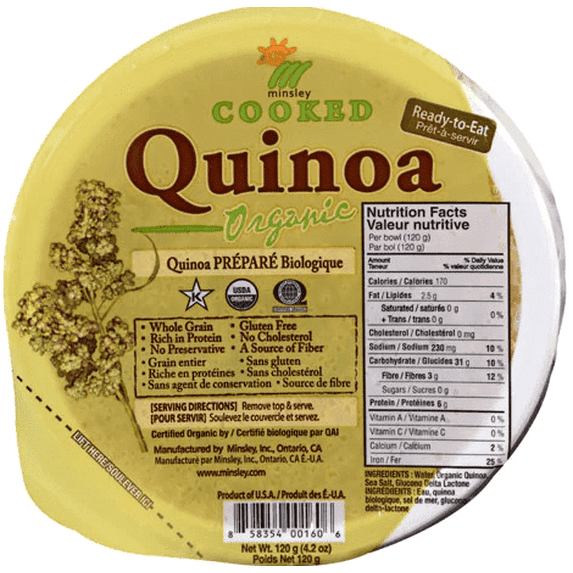 Minsley Organic Cooked Quinoa -- 4.2 oz Pack of 3