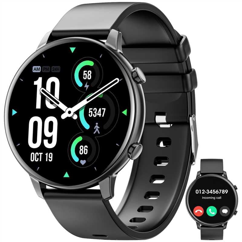 men's Smart Watch 1.39-inch, with Answer Make Call/IP68 waterproof/10 days standby, with Fitness Tracker,fits for Android iPhone Devices, perfect gift Black