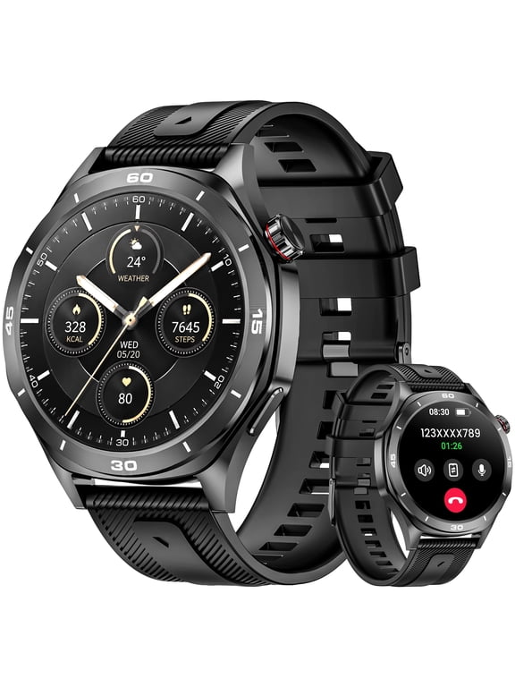 Smart Watch Fits for Android and Iphone, 1.52" HD Fitness Tracker,120+ Sport Modes, Smartwatch with Bluetooth Calls/Answer,Smart Watches for Men Women,Ip68 Waterproof,for Gift Black