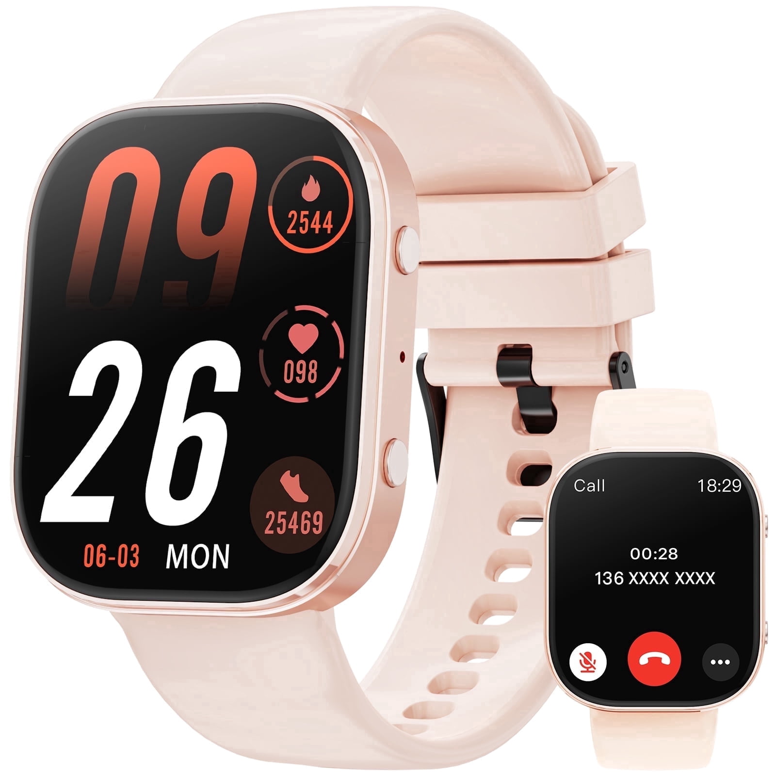 Minsxk 1.88" HD Smart Watch for Women, IP68 Waterproof, Bluetooth Answer Calls, Fitness Tracker with Multi Sport Modes, Compatible with Android iPhone