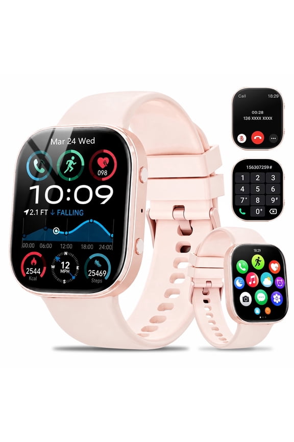 1.88''HD Smart Watch Fits for Android and IPhone,Smartwatch for Women Men, IP68 Waterproof, Bluetooth Answer Calls, Fitness Tracker with Multi Sport Modes,for Gift (Pink)