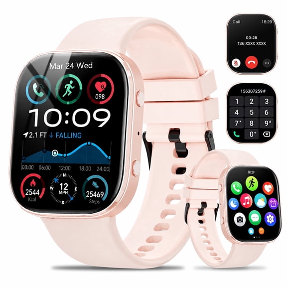 Minsxk 1.88''HD Smart Watch Fits for Android and IPhone,Smartwatch for Women Men, IP68 Waterproof, Bluetooth Answer Calls, Fitness Tracker with Multi Sport Modes,for Gift (Pink)