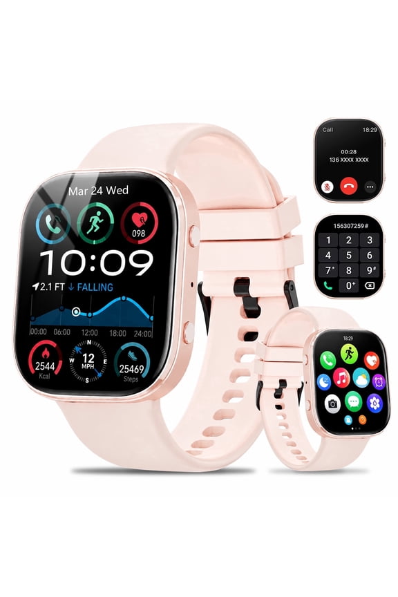 1.88''HD Smart Watch Fits for Android and IPhone,Smartwatch for Women Men, IP68 Waterproof, Bluetooth Answer Calls, Fitness Tracker with Multi Sport Modes,for Gift (Pink)