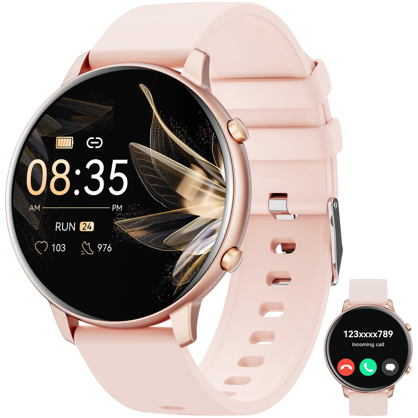 Minsxk Smart Watch for Men with GPS, Bluetooth Call, 107 Sports Modes, AI Dial & Voice Assistant, 7-10 Days Battery Life, 3ATM Water Resistant, Compatible with IPhone and Android