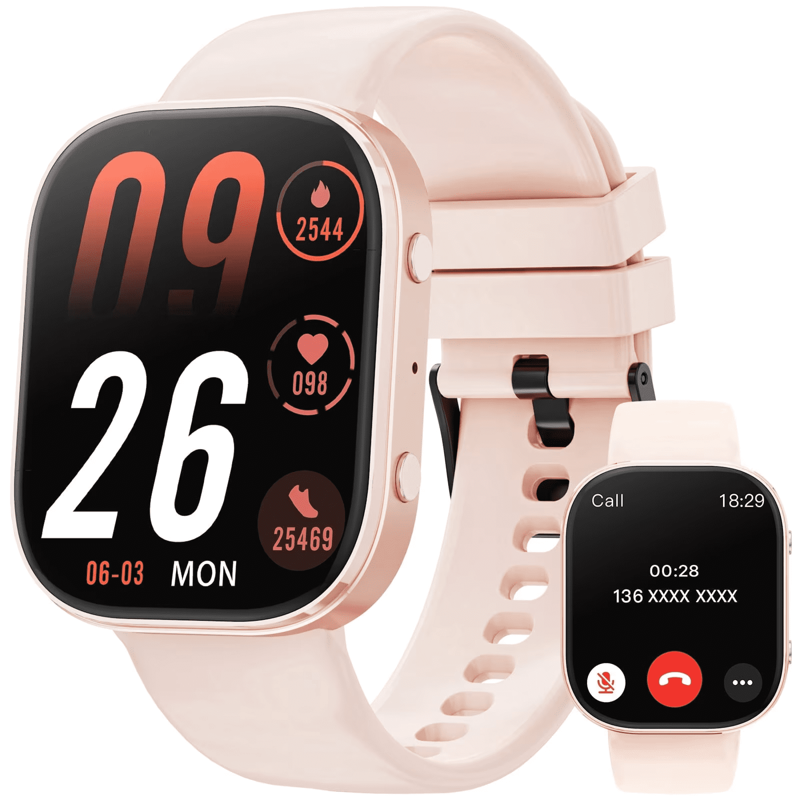 Women 1.88''Smart Watch, with Answer Make Call/IP68 waterproof/10 days standby, with Fitness Tracker,fits for Android iPhone DevicesPink