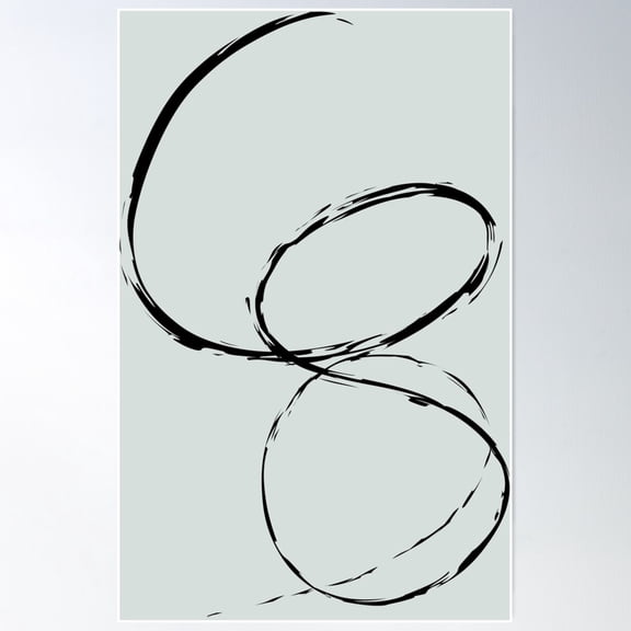 Mint Abstract Line Art 9 Poster Wall Art, Modern Wall Decor For Living Room Bedroom, 12x18 UNFRAMED