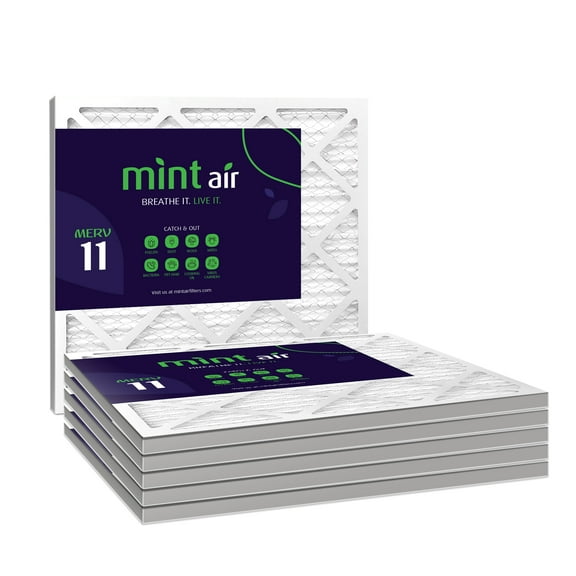 Mint Air, 20x20x1 Air Filter, MERV 11, Pleated HVAC AC Furnace Filters (6 Pack)