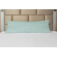 thumbnail image 1 of Mint Body Pillow Case Cover with Zipper, Abstract Zigzag Chevron Tribal Pattern with Minimalist Effects Modern Boho Design, Decorative Accent Long Pillowcase, Teal White, by Ambesonne, 1 of 1