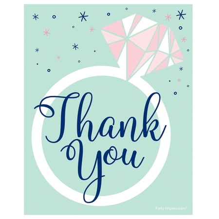 Mint Bridal Shower Thank You Postcards w/ Envelopes (8ct)
