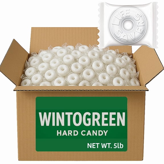 Mint Candy, 5 Pounds BULK package - Individually Wrapped WINT O GREEN Mints MEGA Pack - Hard Mints