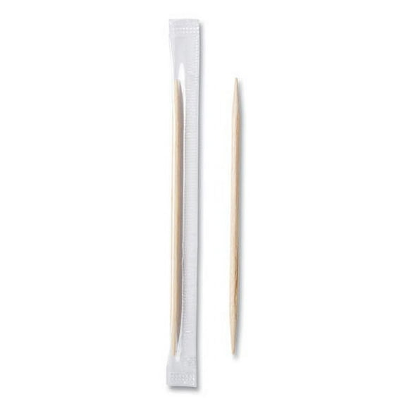 Mint Cello-Wrapped Wood Toothpicks, 2.5", Natural, 1,000/box, 15 Boxes/carton | Bundle of 10 Cartons