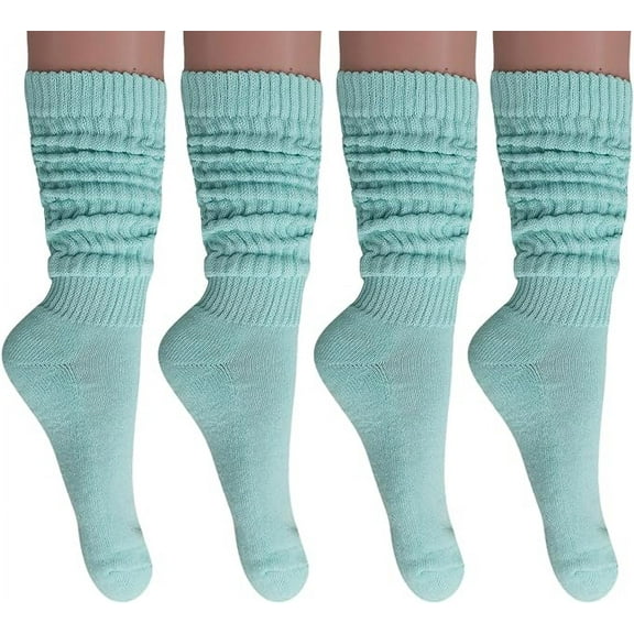 Mint Color Cotton Slouch Socks Shoe Size 5 to 10