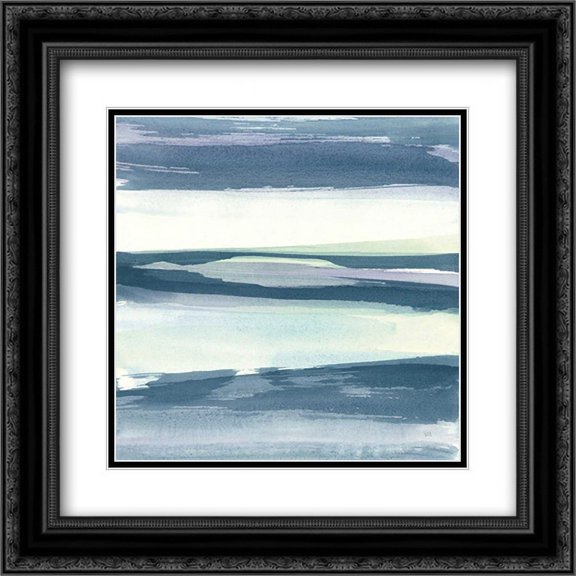 Mint Dawn II 2x Matted 20x20 Black Ornate Framed Art Print by Paschke, Chris