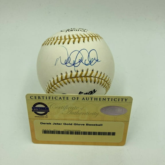 Mint Derek Jeter Signed Rawlings Official Gold Glove Baseball Steiner COA