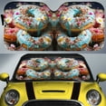 thumbnail image 1 of Mint Donuts Mix Flowers Car Sunshade Custom Girly Pattern Car Accessories, Car Windshield, Auto Sun Shades, 1 of 4
