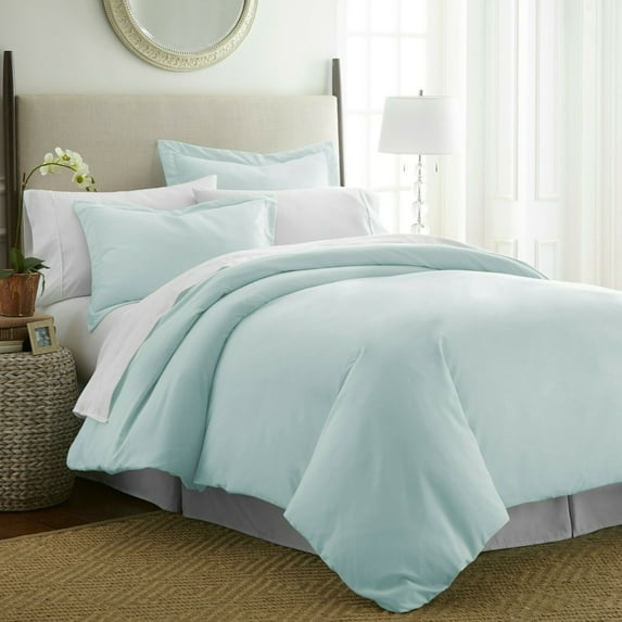 Mint Duvet Cover Full/Queen Size Set, 3 Pcs Soft Comfy Duvet Not Quilted Set (1 Bedding Duvet Cover, 2 Pillowcases) with Zipper Closure