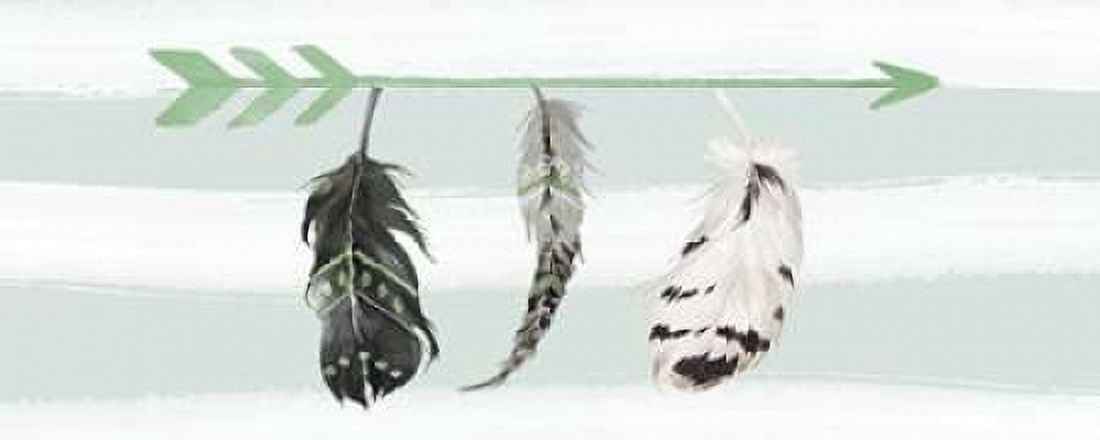 Mint Feathers and Arrow Canvas Art - Tara Moss (10 x 20)