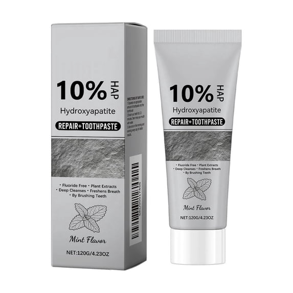 Mint Flavor Hydroxyapatite Toothpaste,Hydroxyapatite for Advanced Enamel Repair & Sensitivity Relief,Fluoride Free Toothpaste Whitening Teeth,Gentle Daily Toothpaste for Whitening & Fresh Breath