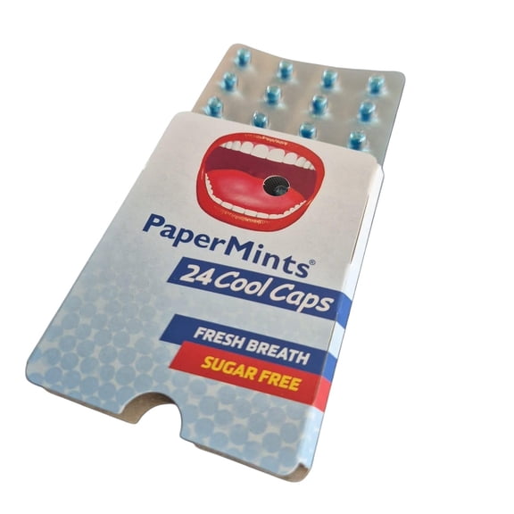 Mint Flavour Papermints CoolCaps Blister Pack (1 x Pack (24 caps), Mint)