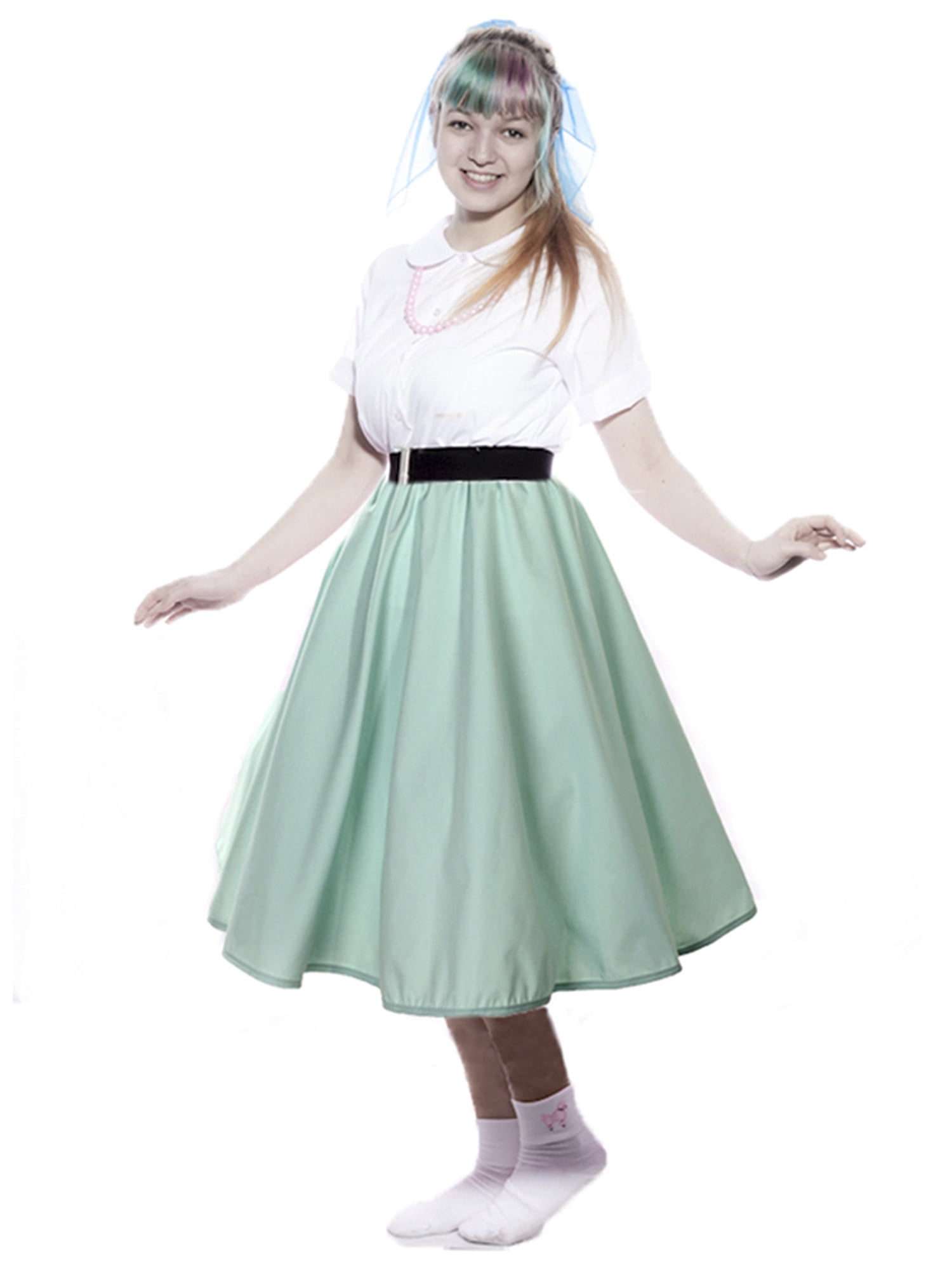 Mint Full Circle Skirt 50s Style Swing Dance Elastic Waist