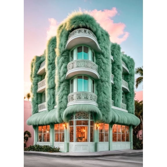 Mint Furrise Print Wall Art, Modern Wall Decor For Living Room Bedroom, 12x18 UNFRAMED