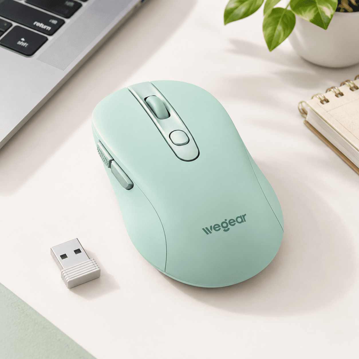 Woman Computer Inventor Mint Green 2.4GHz Wireless USB Computer Mouse for Laptops and Desktops ...