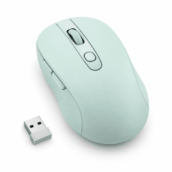 Mint Green 2.4GHz Wireless USB Computer Mouse for Laptops and Desktops