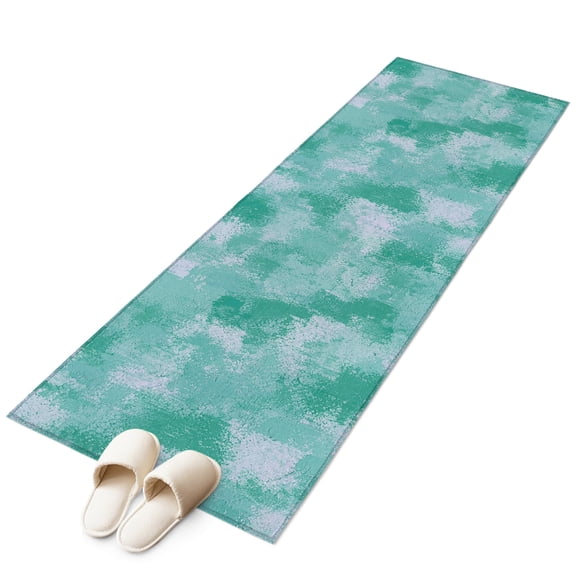 Mint Green Abstract Kitchen Runner Rug 2x6 Washable Runners for Hallway Non Slip Vintage Gradient Mottled Texture Modern Large Area Rug Indoor Floor Carpet for Bathroom Entryway Bedroom Living Room