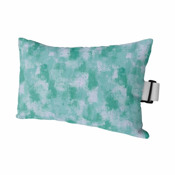 Mint Green Abstract Outdoor Pillows for Chaise Lounge Chair Waterproof Lumbar Pillows with Insert&Adjustable Strap Beach Headrest Pillow Vintage Gradient Mottled Texture Modern Pool Pillow 11"x16"