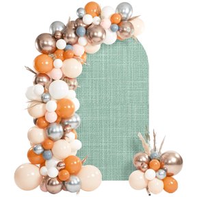 Mint Green Arch Backdrop Cover 6Ft, Wedding Arch Covers Stretchy Backdrop, Rustic Farmhouse Solid Color Fitted 2 Sided Arched Photo Background for Birthday Party Decorations