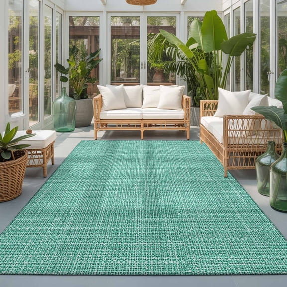 Mint Green Blue Solid 8'x10' Large Area Rugs Minimalist Cloth Seafoam Green Linen Texture Washable Area Rugs Non-Slip Indoor Floor Mats Large Carpet for Living Room Bedroom Dining Room