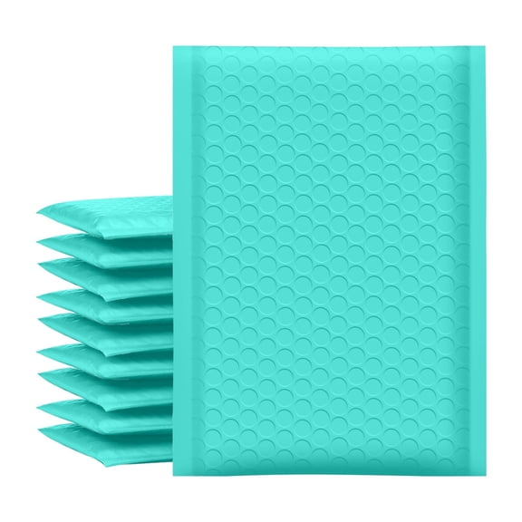 Mint Green Bubble Mailers, Padded Envelopes with Strong Adhesive for Jewelry Makeup Small Business Shipping, 10Pcs