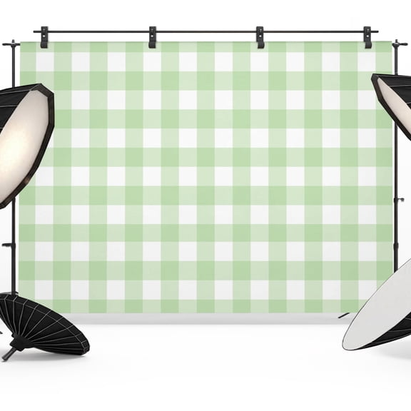 Mint Green Checks Photography Backdrop 7x5FT, Gingham Plaid Abstract Modern Minimalist Photo Backdrops, Background for Photography Studio Photo Studio Background, Back Drop for Photoshoot