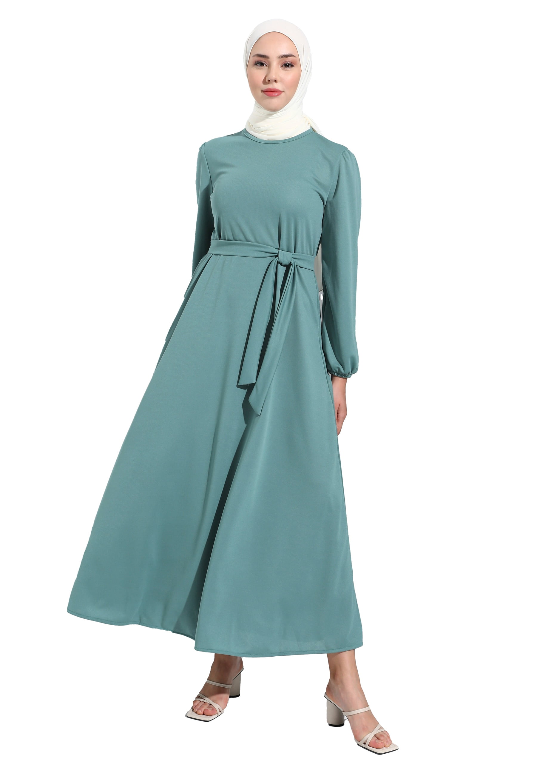 Mint Green - Crew neck - Unlined - Modest Dress - Refka - Walmart.com