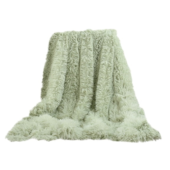 Mint Green Double Sided Velvet Blanket 1Pc Soft Window Bench Sofa Throw For Bedside Bed Foot Air Conditioning Warm Cozy Decor 47X31 Inches 0.87 Lb