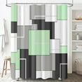 thumbnail image 1 of Mint Green Fabric Shower Curtain, Modern Geometric Neutral Cloth Shower Curtain Set with Hook, Weighted Hem, White Black Grey Decorative Shower Curtain for Bathroom 60"W x 72"L (Pack of 1), 1 of 6